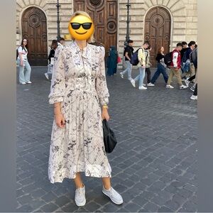 All Saints Monochrome Long Sleeve Dress